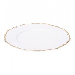 Sousplat 33cm Marselha Branco Com Bordas Douradas